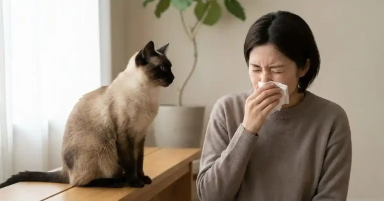 are siamese cats hypoallergenic person sneezing next to siamese cat