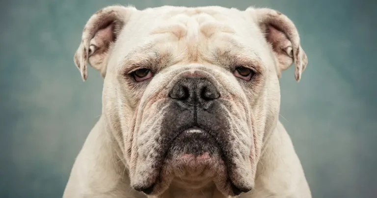 bulldog health problems close up showing breathing and skin issues