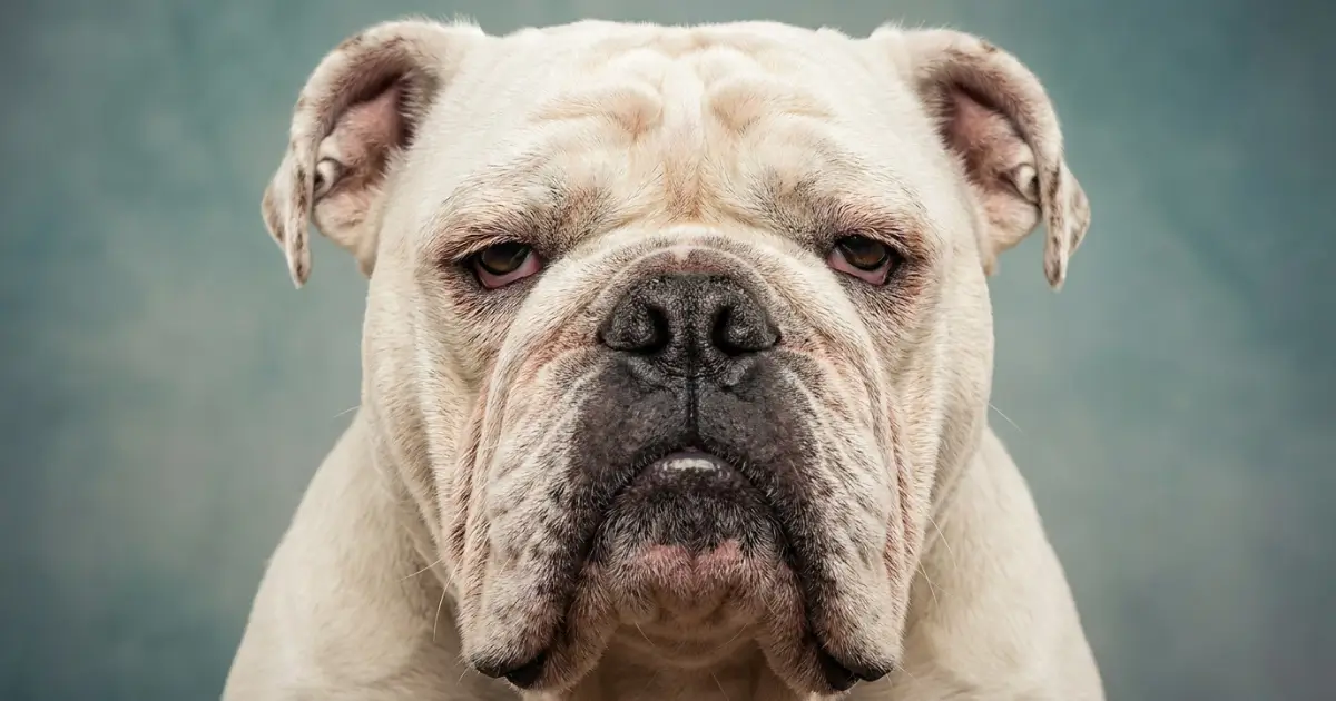 bulldog health problems close up showing breathing and skin issues