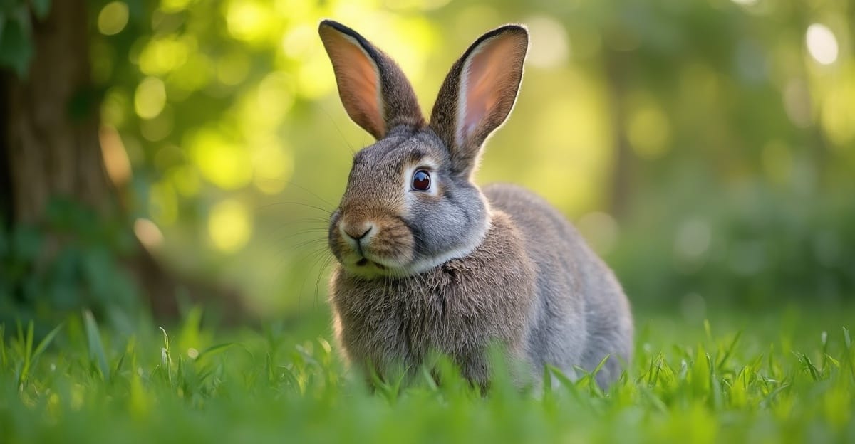Flemish Giant Rabbit in a natural portrait setting