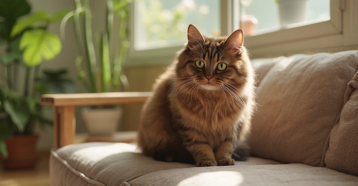 Havana Brown cat lounging in a sunlit room