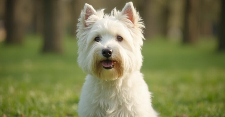 West Highland White Terrier in a natural portrait setting